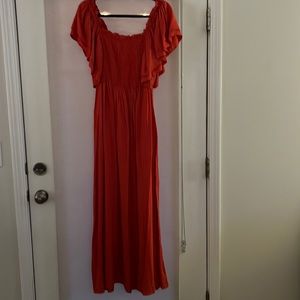 Red Casual Maxi Dress